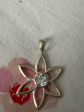 Sterling Silver Floral Pendant - 925 Marked